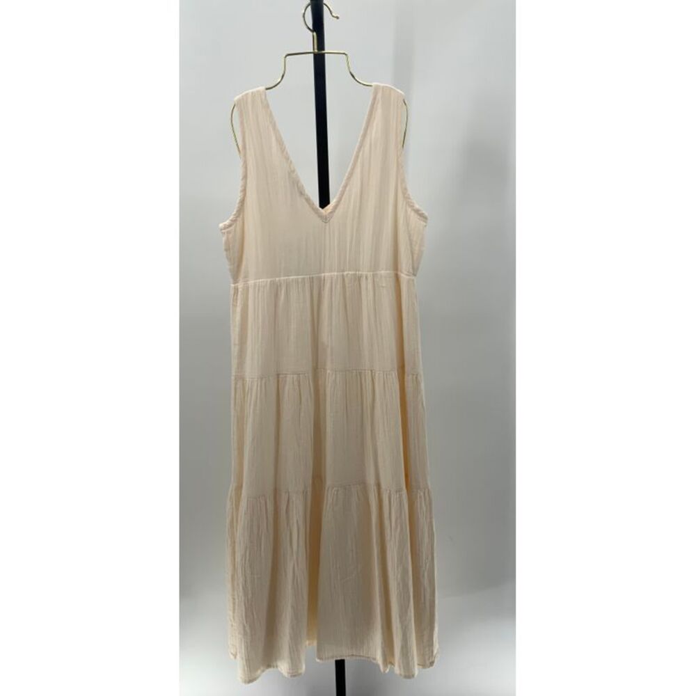 Quince Women's 100% Organic Cotton Gauze Tiered Maxi Dress Vintage Cream S - Picture 2 of 2
